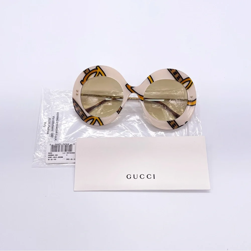 NEW GUCCI SUNGLASSES GG0894S 003 WOMEN GOLD GUCCI GG0894S - Picture 10 of 11
